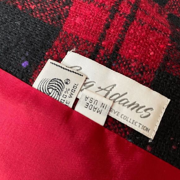 Vintage Red Wool Plaid Double-Breasted Holiday Blazer Union Made - M - Picture 3 of 10